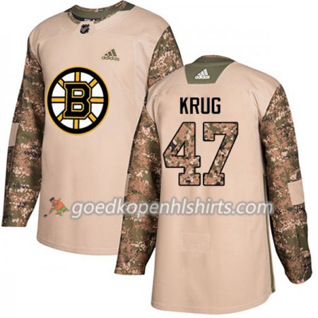 Boston Bruins Torey Krug 47 Adidas 2017-2018 Camo Veterans Day Practice Authentic Shirt - Mannen